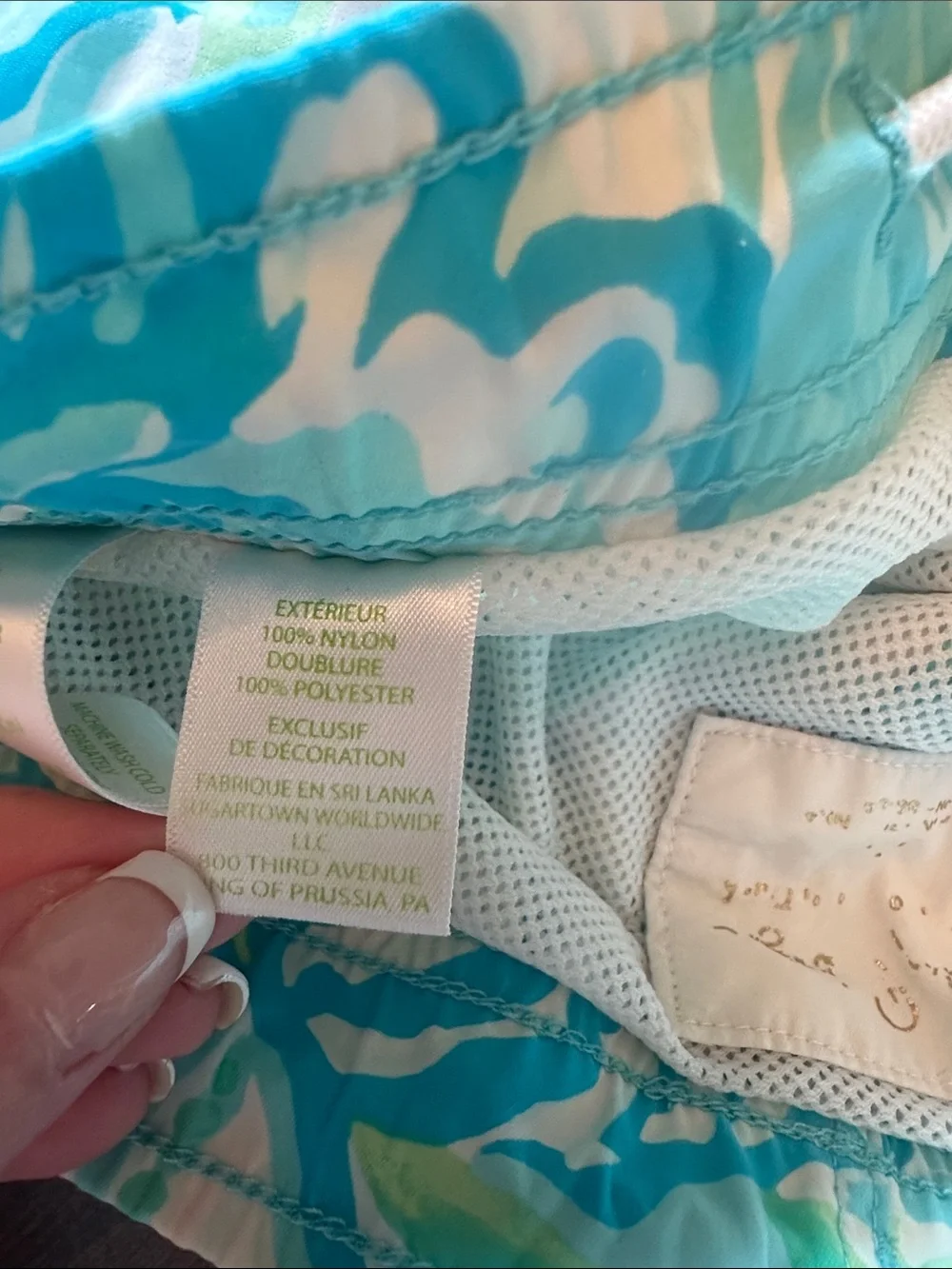 Lilly Pulitzer Turquoise, Aqua & White Printed Swim Shorts